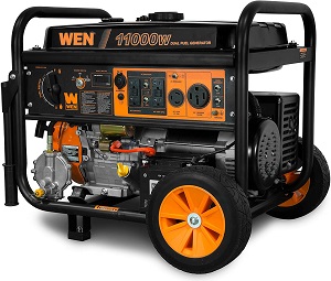 WEN DF1100T 11000 watt dual fuel portable generator for home backup.